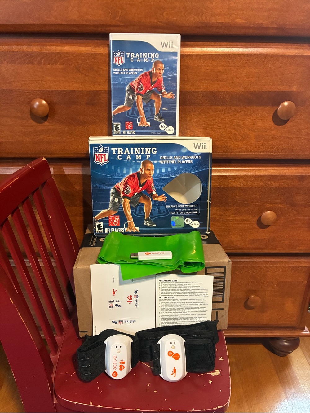 Nintendo Wii EA Sports Active NFL Training Camp Video Game Bundle Open Box